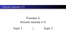 Première S Activité mentale no5