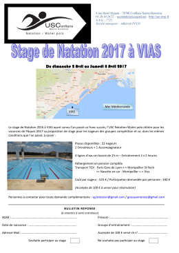 Plaquette stage natation 2017