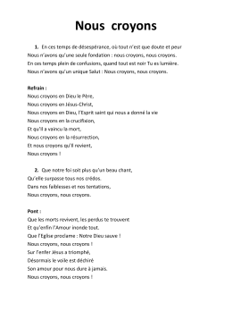 Nous croyons - Latetefroide