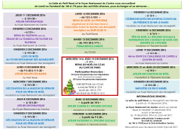 Programme des animations seniors décembre