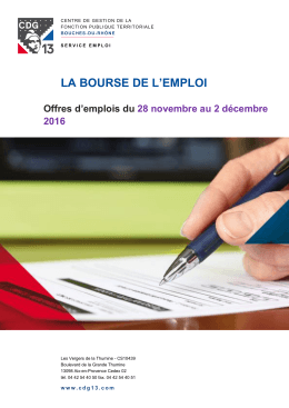 offre d`emploi - Centre de gestion de la fonction publique territoriale