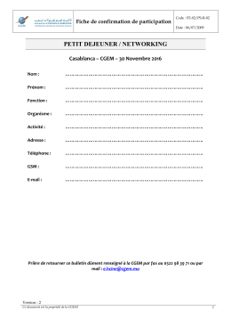 formulaire de participation