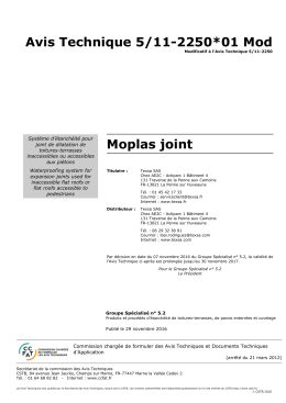 Avis Technique 5/11-2250*01 Mod Moplas joint