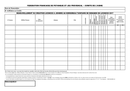 feuille renouvellement ou creation licence 2017
