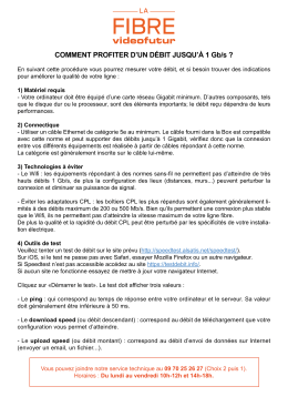 COMMENT PROFITER D`UN D&Eacute;BIT JUSQU`&Agrave; 1 Gb/s