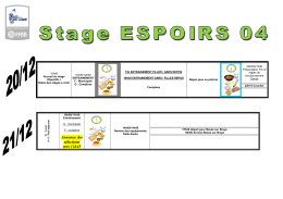 Planning du stage