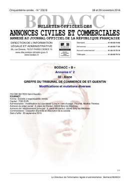 annonces civiles et commerciales