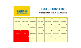 Horaire du temps des f&ecirc;tes
