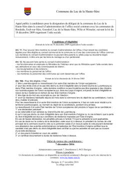Vers l`avis public - Lac-Haute-Sûre