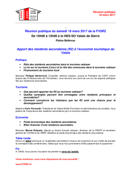 Réunion publique du samedi 18 mars 2017 de la FVSR2 De 10h00