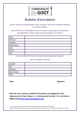 envoyez-nous le bulletin d`inscription