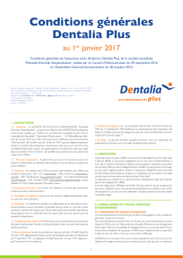 Conditions générales Dentalia Plus