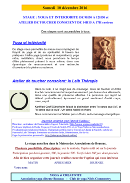 Stage Yoga et Art du Toucher dans la Creuse