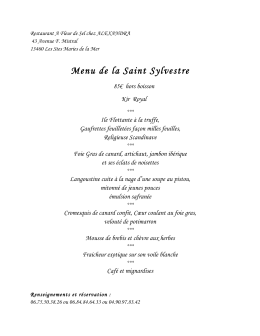 Menu de la Saint Sylvestre - Restaurant A Fleur de sel