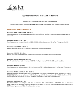 commune - DRIAAF, site officiel du minist&egrave;re de l`agriculture en &Icirc;le