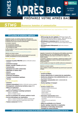 Que faire apr&egrave;s le bac STMG Ressources-Humaines