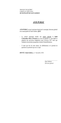 prévisions budgétaires 2017 Publié le 1 Décembre - Saint