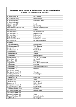 A. Bliecklaan 36 Le Castelet A. Duboisstraat 2 Les
