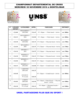 CHAMPIONNAT DEPARTEMENTAL DE CROSS MERCREDI 30