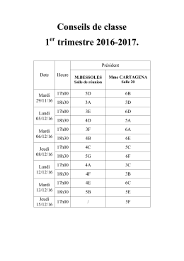 conseils de classe 1er trimestre 2016 17