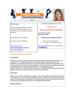 Conseiller RH Atelka Montréal - reseau