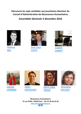 Les portraits des 7 candidats au CA 2016