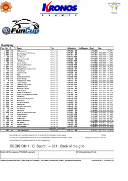 DECISION 1 : C. Sportif -> 361 - Back of the grid