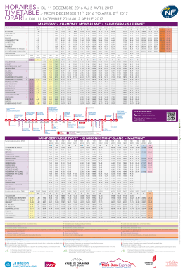 horaires> du 11 décembre 2016 au 2 avril 2017