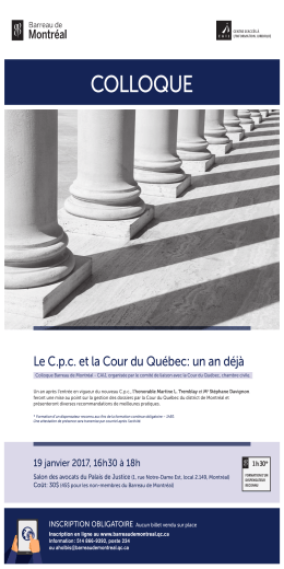 colloque - Barreau de Montréal