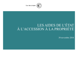 Diaporama sur Les aides de l`Etat à l`accession