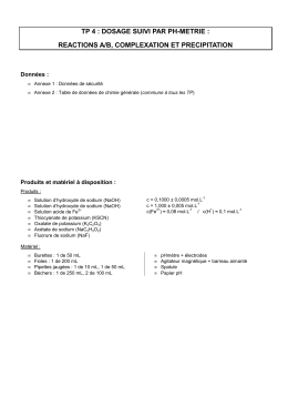 Dosage d`un mélange H + , Fe 3+ - Anne CURK