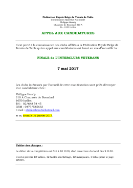 F&eacute;d&eacute;ration Royale Belge de Tennis de Table