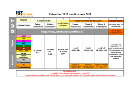 calendrier de candidature en dut session 2017