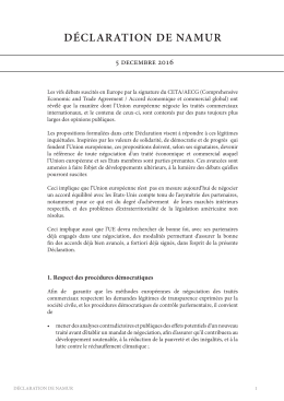d&eacute;claration de namur