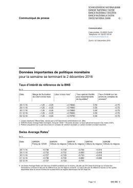 Données importantes de politique monétaire pour la semaine se