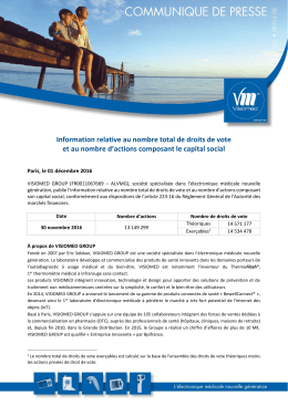 Information relative au nombre total de droits de vote et