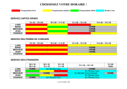 planning d`affluence des guichets