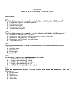Chapitre 1 M&eacute;dicaments du syst&egrave;me cardiovasculaire