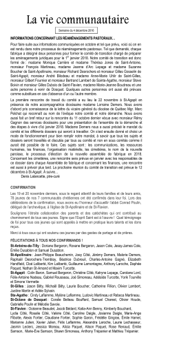 4 décembre 2016 - paroisses Lotbinière Est