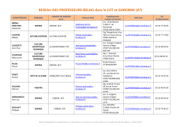 RESEAU DES PROFESSEURS-RELAIS dans le LOT et GARONNE