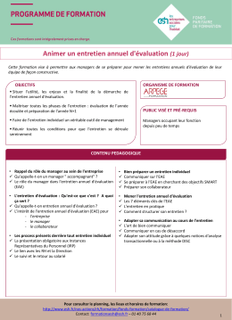 Animer un entretien annuel d`&eacute;valuation (1 jour)