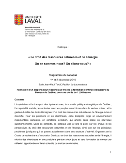 Programme - Faculté de droit