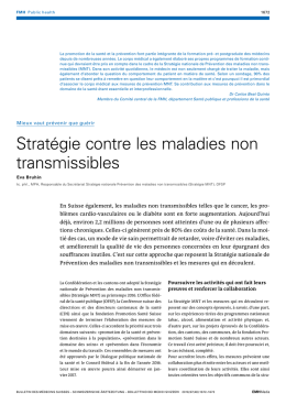 Strat&eacute;gie contre les maladies non transmissibles