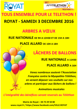 TOUS ENSEMBLE POUR LE TELETHON ! ROYAT