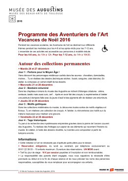 Programme des Aventuriers de l`Art