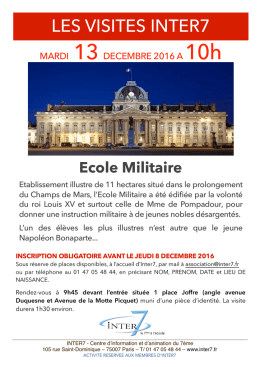 Visite Ecole Mlitaire