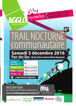 trail nocturne - Communauté d`Agglomération Hénin