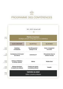 programme des conférences