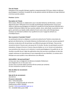 Étude sur une nouvelle thérapie
