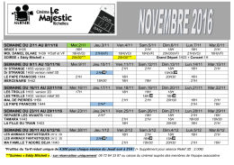 Calendrier - Cinéma Le Majestic